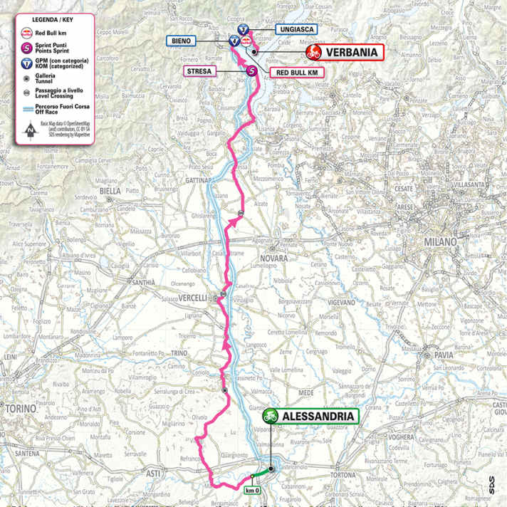 Le parcours de la 13e étape du Giro d'Italia 2026