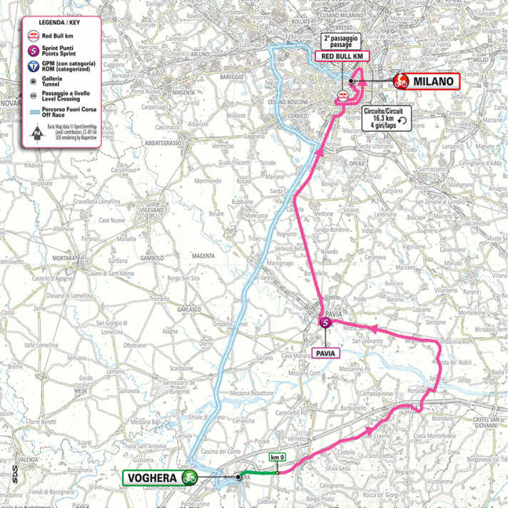 The route of the 15th stage of the Giro d'Italia 2026
