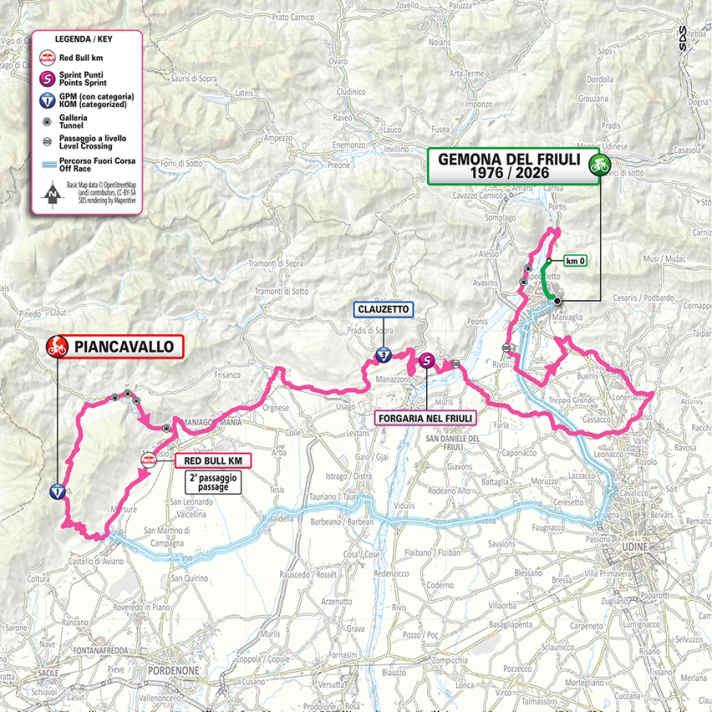 Le parcours de la 20e étape du Giro d'Italia 2026