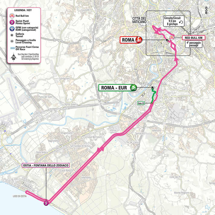 The route of the 21st stage of the Giro d'Italia 2026
