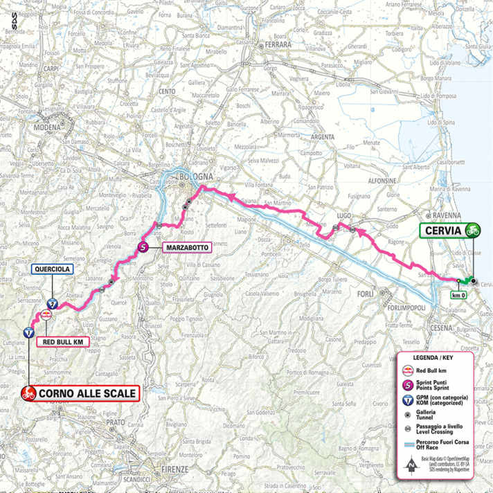 Die Strecke der 9. Etappe des Giro d’Italia 2026