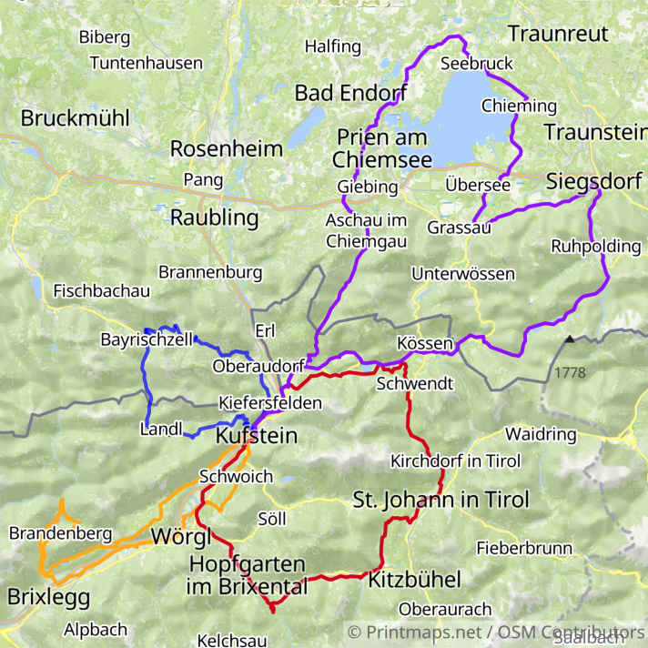 Karte Kufsteiner Land