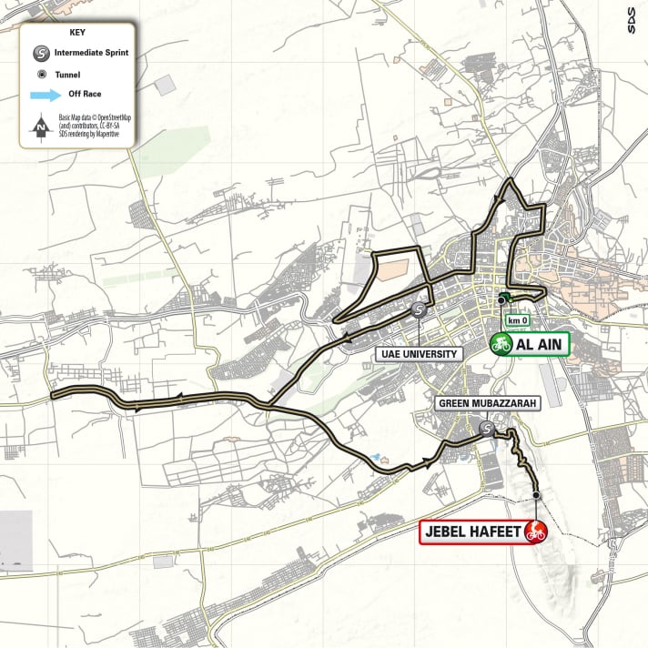 Le parcours de la 7e étape de l'UAE Tour 2024.