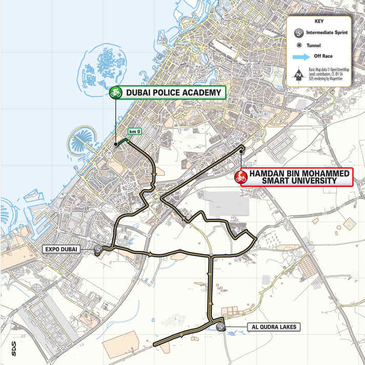 La 2e étape de l'UAE Tour Women 2026 sur la carte