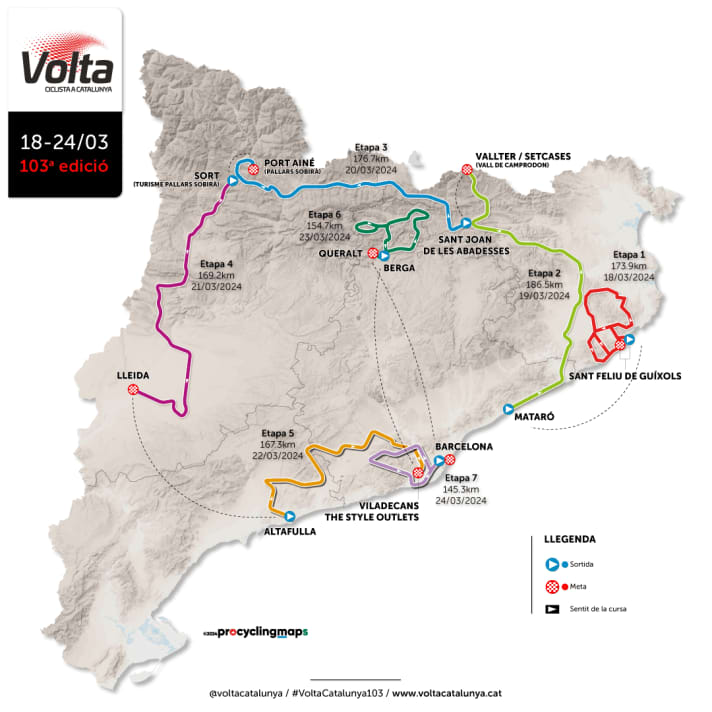 Le parcours du Tour de Catalogne 2024