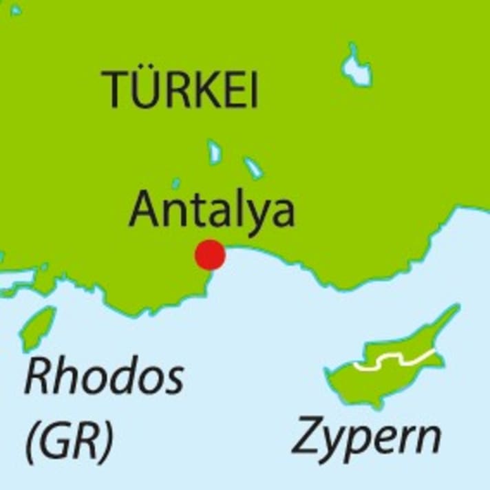 Karte zeigt Lage von Zypern