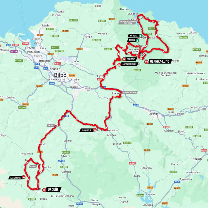 La 5e étape sur la carte