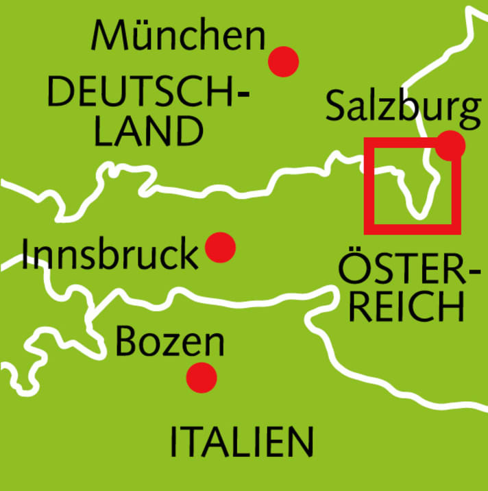   The location of the Rossfeld panoramic road between Germany and Austria