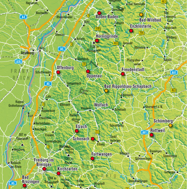   The best trails and mountain bike tours in the Black Forest at a glance.