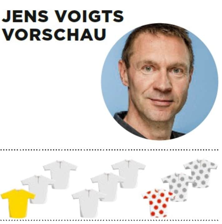 Diese Bedeutung misst Jens Voigt der 7. Etappe für Gelb, Grün und Bergtrikot zu - je mehr farbige Trikots, desto größer die Bedeutung.