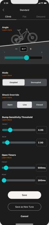 Fox recommends the Precision mode of the Bike App above all to tech-savvy bikers who want to delve deep into the subject of suspension tuning.