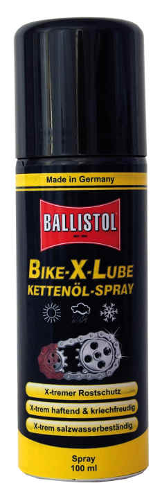   The 100-millilitre can of the dirty weather spray Ballistol Bike-X-Lube costs 7.50 euros.