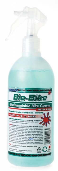   The organic bike wash cleaner from Squirt Lube in the test.