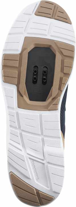 ... verfügt aber über Anschraubpunkte für Cleats, um mit Klickpedalen zu fahren.