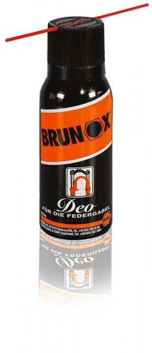   <a href="https://www.awin1.com/cread.php?awinmid=11768&awinaffid=471469&clickref=B+Brunox+Spray&ued=https%3A%2F%2Fwww.rosebikes.de%2Fbrunox-spray-deo-555557" target="_blank" rel="noopener noreferrer nofollow">BRUNOX DEO</a> *: Klassiker aus der Schweiz, speziell für Gabel- und Dämpferlaufflächen. "Normales" Kriechöl kann die Dichtungen angreifen.
