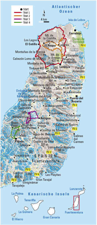   The four top tours on Fuerteventura.