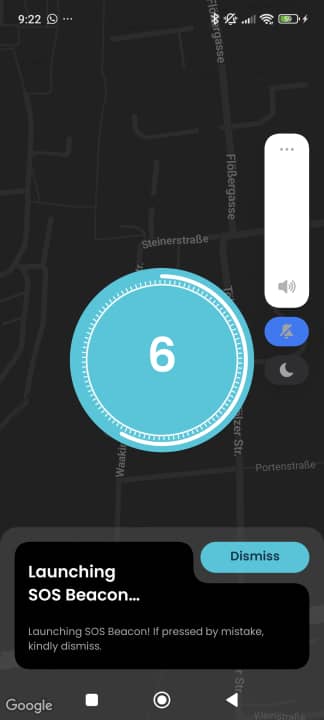 Erkennt das System einen Sturz, startet der Countdwon. Wir dieser nicht deaktiviert, werden die Notfallkontakte benachrichtig