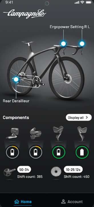 The new app for the wireless group only shows the charge status of the components and counts the switching operations.