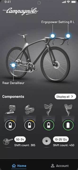 The apps for the drivetrain: Campagnolo MyCampy 3.0