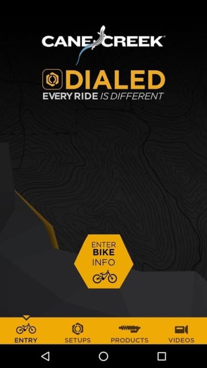   Cane Creek DIALED - the first app for customised shock set-up.