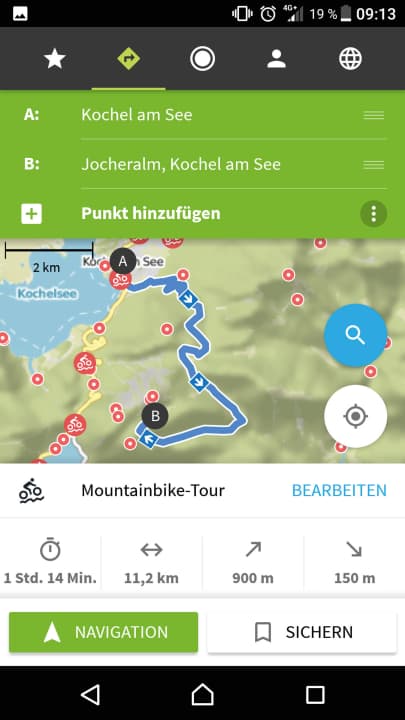   Komoot-App: Navigation