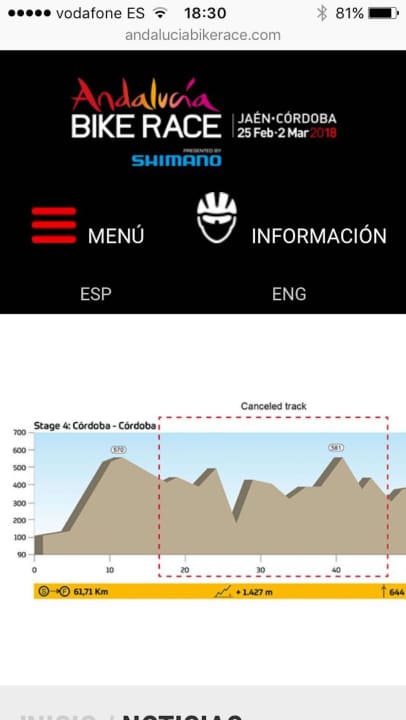   The fourth stage was shortened due to the bad weather.