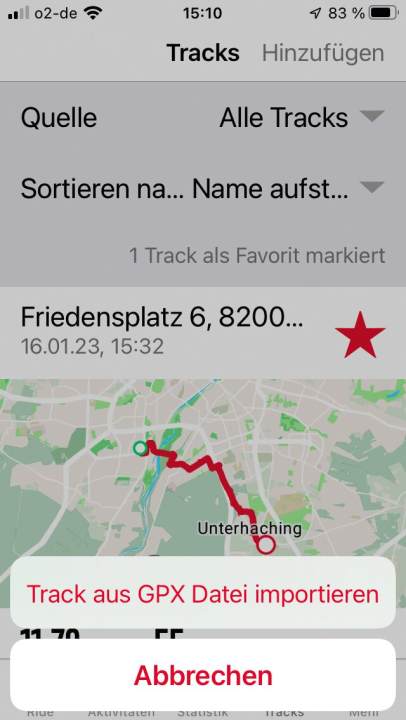 With Sigma, tracks can be conveniently planned in the app, saved and imported into the ROX 4.0 as a GPX file