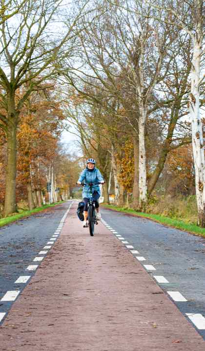 Straight as a die and largely car-free: the cycle route from Bad Zwischenahn towards Oldenburg.