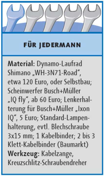   Fernlicht, Kosten etwa 200 Euro, Bauzeit ab 5 Minuten 