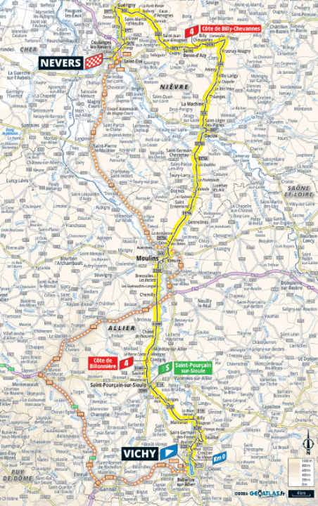 Die Strecke der 11. Etappe der Tour de France 2026