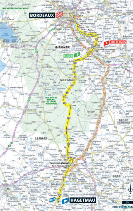 Die Strecke der 7. Etappe der Tour de France 2026