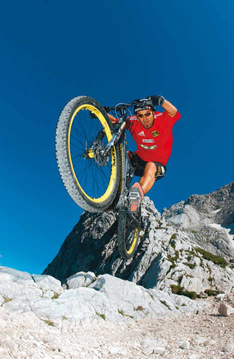   Hans Rey, wahrscheinlich der bekannteste Mountainbiker der Welt.