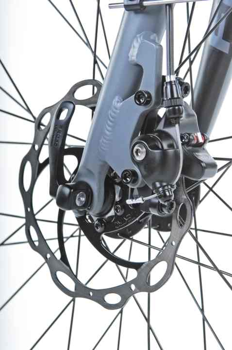   Bremst gut, verlangt aber nach viel Handkraft: mechanische Scheibenbremse von Tektro