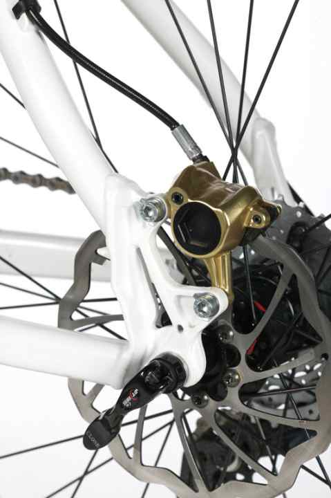   Schöner Farbklecks: Maguras goldene Bremsen setzen dem gelungenen Design die Krone auf.