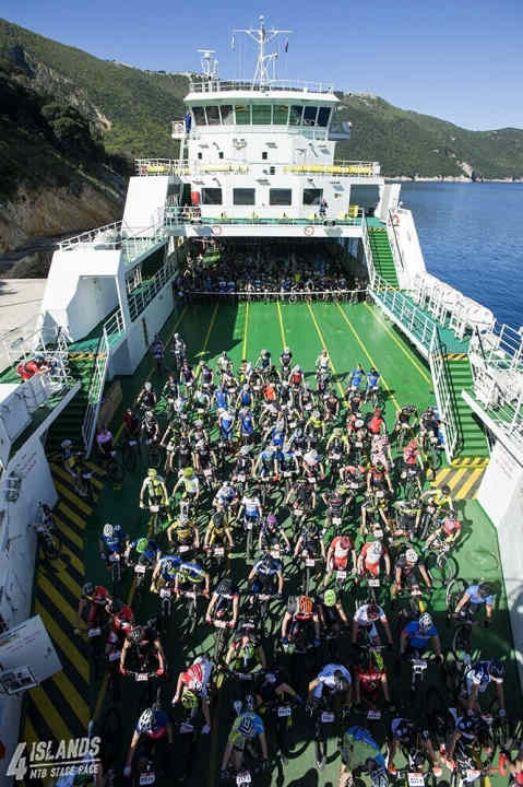   Starting line-up on the ferry