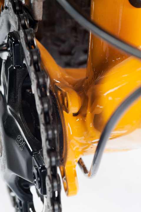   PLUS Orbea: Das Orbea wäre auch für noch gröberen Einsatz gerüstet. Bei Bedarf kann eine Kettenführung ganz einfach an die ISCG-Aufnahme geschraubt werden.