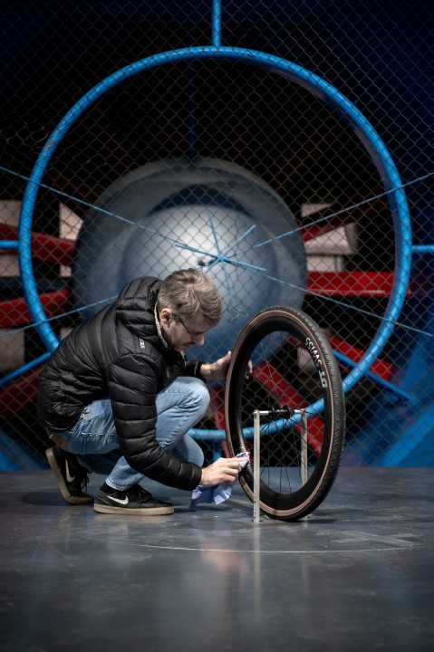 in the wind tunnel