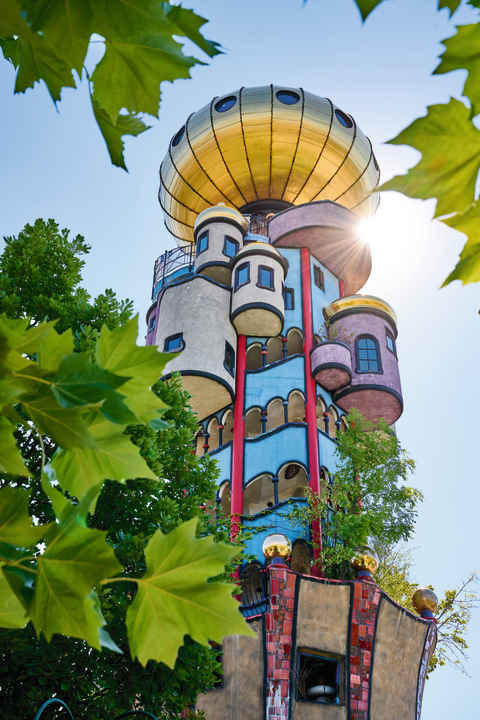 The Kuchlbauer Tower in Abensberg is an architectural project designed by Friedensreich Hundertwasser.