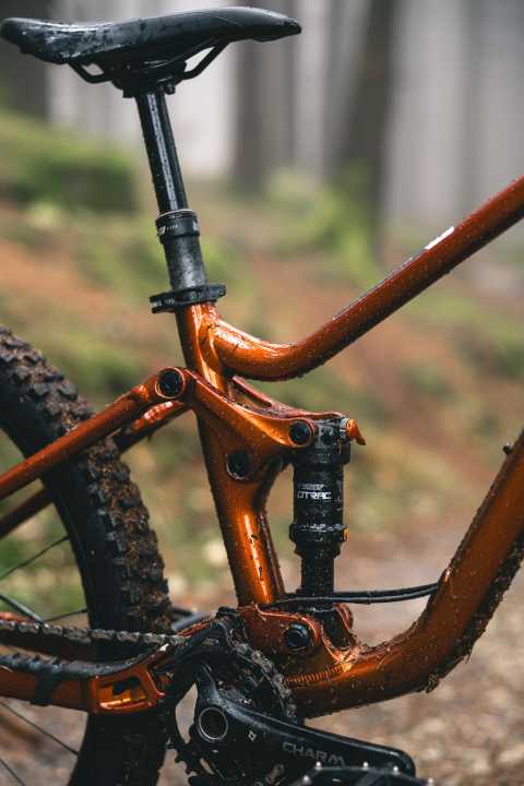 Giant wants to have designed the rear triangle of the Faith Mini Mullet especially for small rider weights. The mini enduro comes with all kinds of own-brand parts.