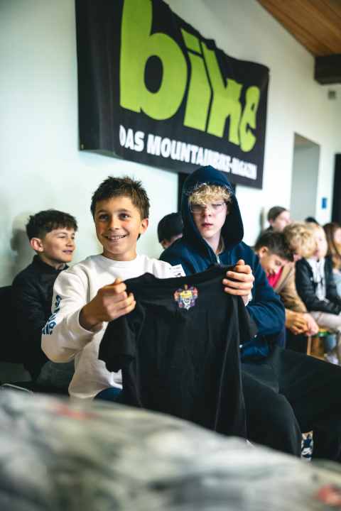 Happy faces: The pros raffled off lots of goodies and the kids were able to win tools, clothing and protective equipment.