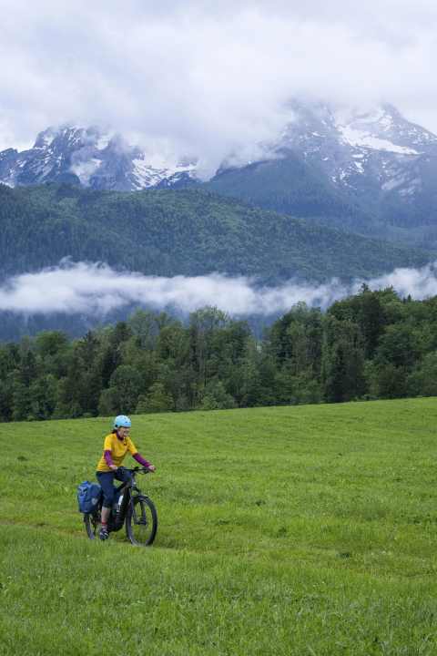 Clouds of mist cover the Watzmann near Bischofswiesen