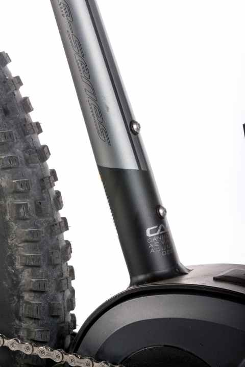   The option of hanging a water bottle in the frame is not available on all bikes. The Cannondale has the threads for the holder in the seat tube.