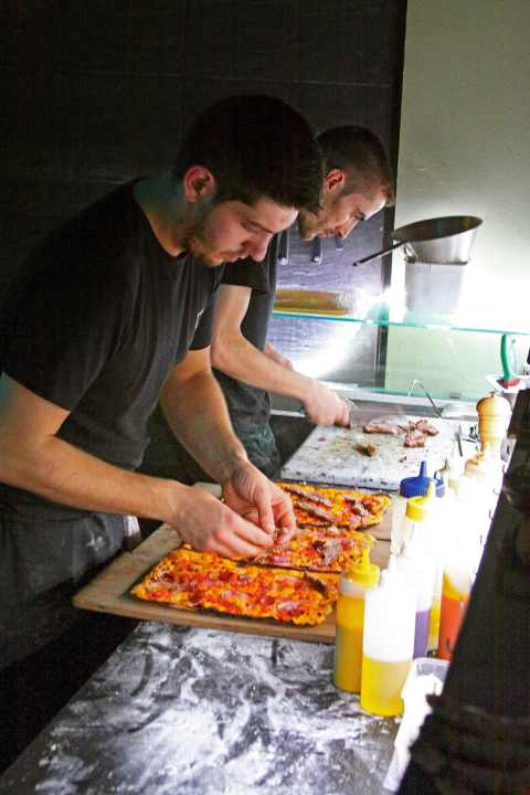   Tarte flambée topping in chord. This Alsatian speciality puts any pizza in the shade.