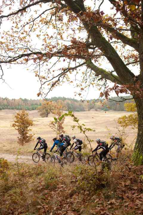   Schwungvoll durch die Brandenburger Dauerwelle: die Eisenschweine beim Entleeren der Oberschenkel.