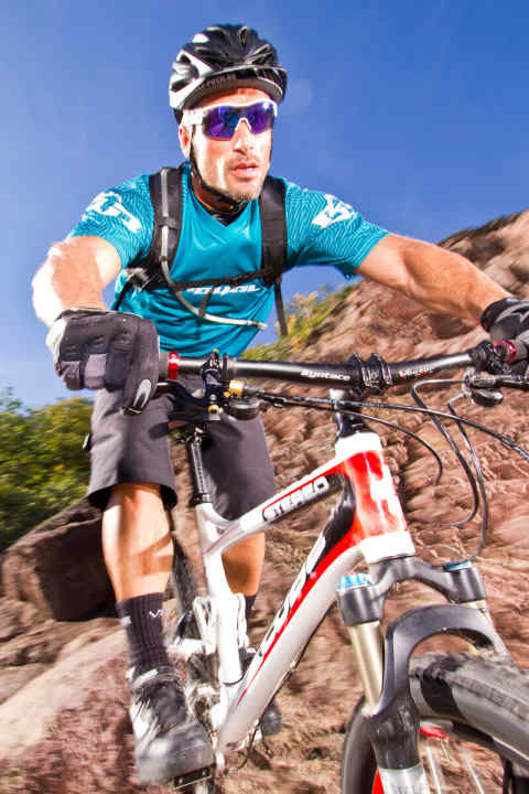   BIKE test rider Tibor Simai at work.