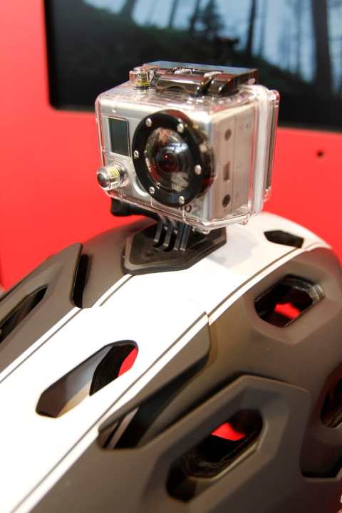   The GoPro mount is conveniently fixed in the ventilation hole.