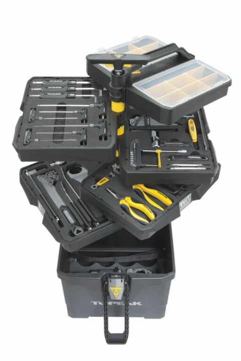   Topeaks Prep Station vereint alle wichtigen Tools in Profi-Qualität im praktischen Trolley.