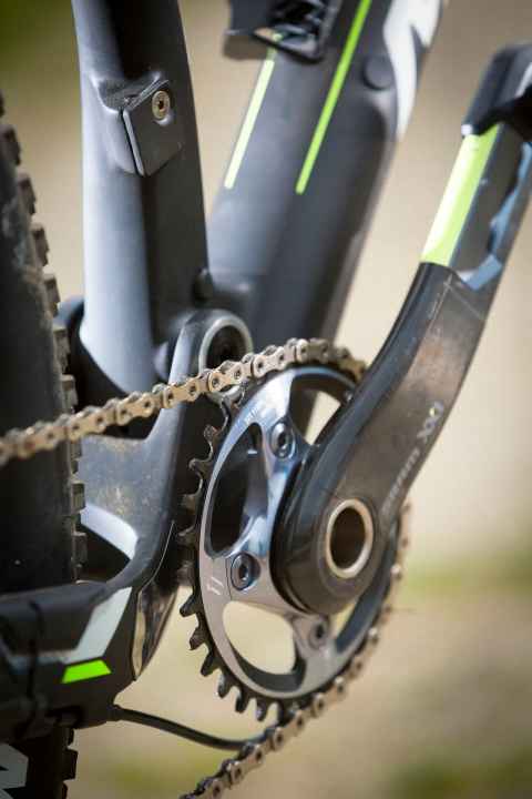   The kinematics are optimised for shifting without a front derailleur, but if you prefer to ride two chainrings, you can use a High Direct Mount front derailleur.