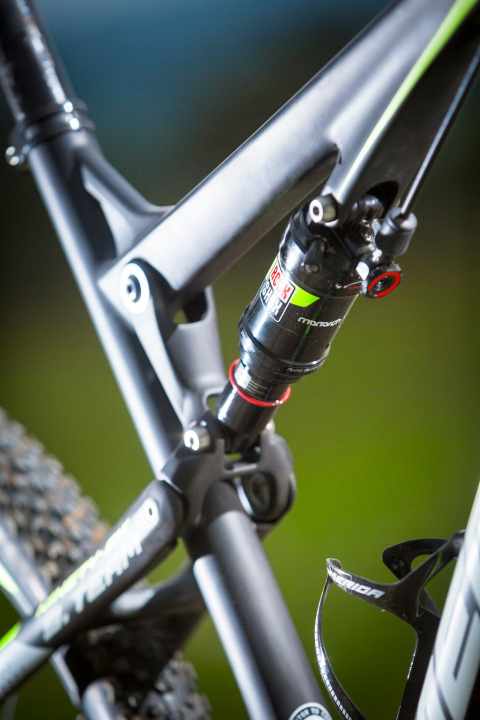   96 millimetres of travel are available at the rear on the 29-inch version of the Ninety-Six.