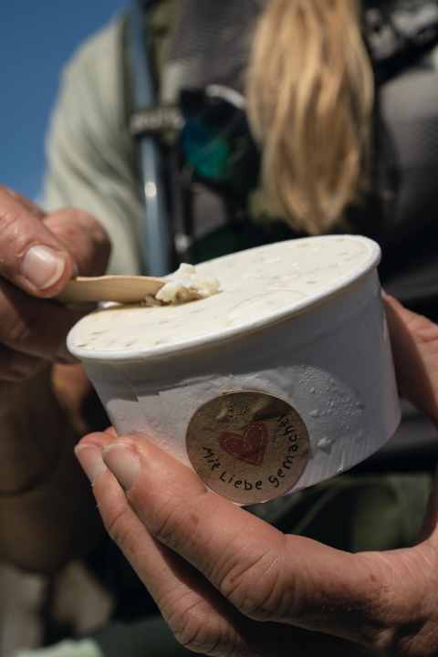   The homemade spruce-top ice cream from the Seidtenhof is just one of the many culinary specialities of the region.